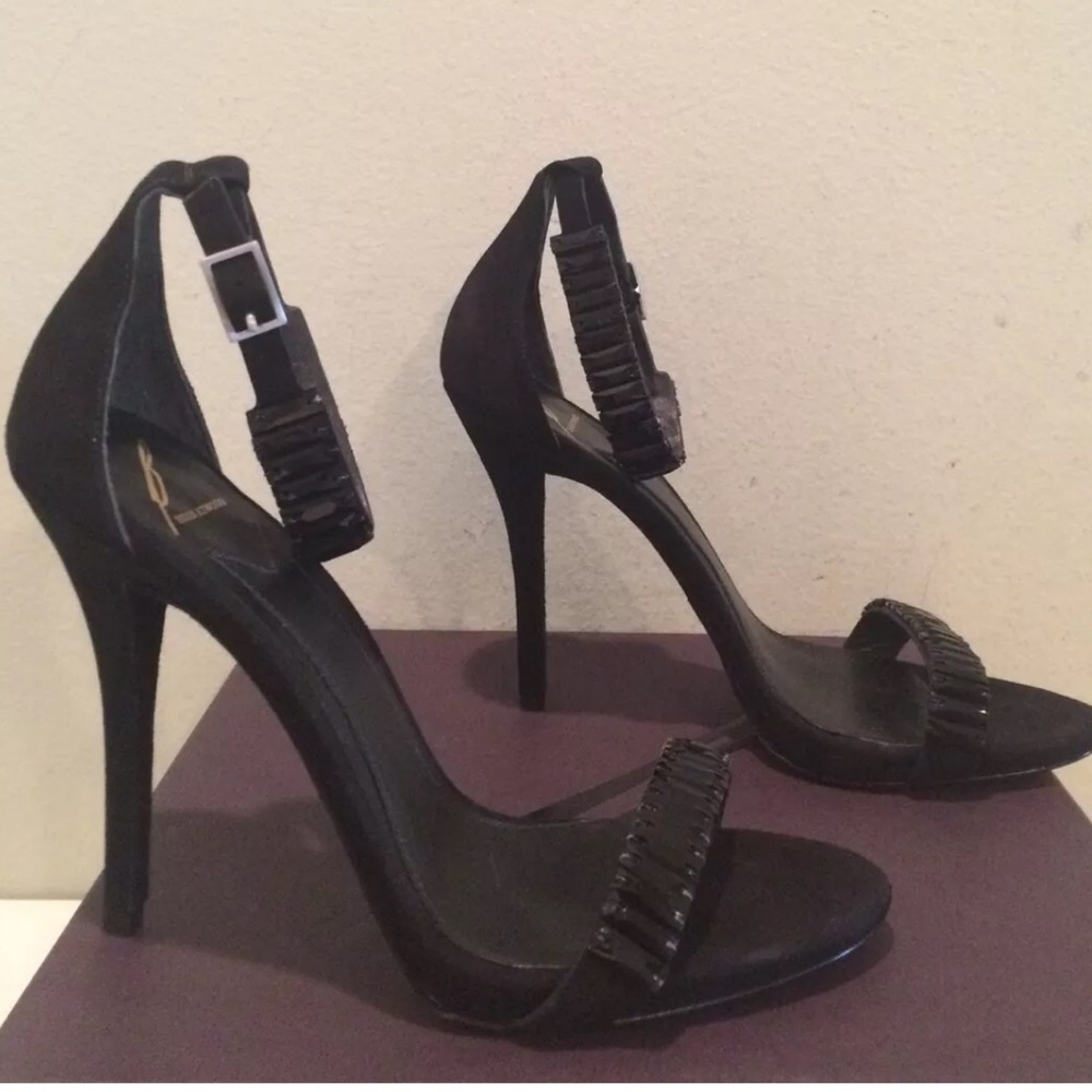 B BRIAN ATWOOD CIARA SUEDE STONES SANDAL STILETTO - Picture 7 of 12